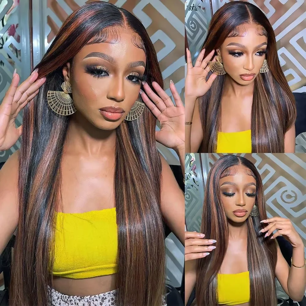 Lace Front Wigs - 200 Density FB/30 Highlight Colored Transparent
