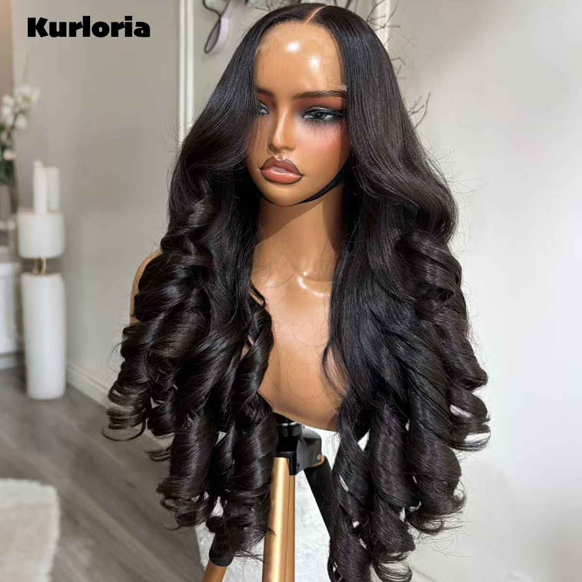 100% Human Hair Natural Black  - Glueless Wear And Go Human Hair Wig ulasan dan harga