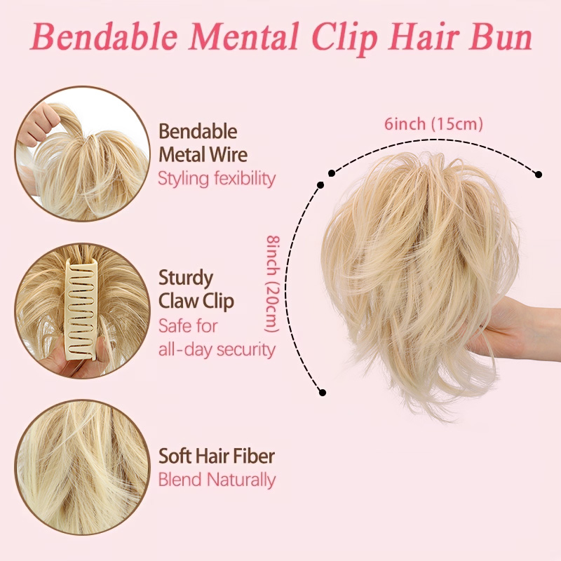 Synthetic Claw Clip Ponytail E - Claw Clip Messy Bun Hair Piece ulasan dan harga