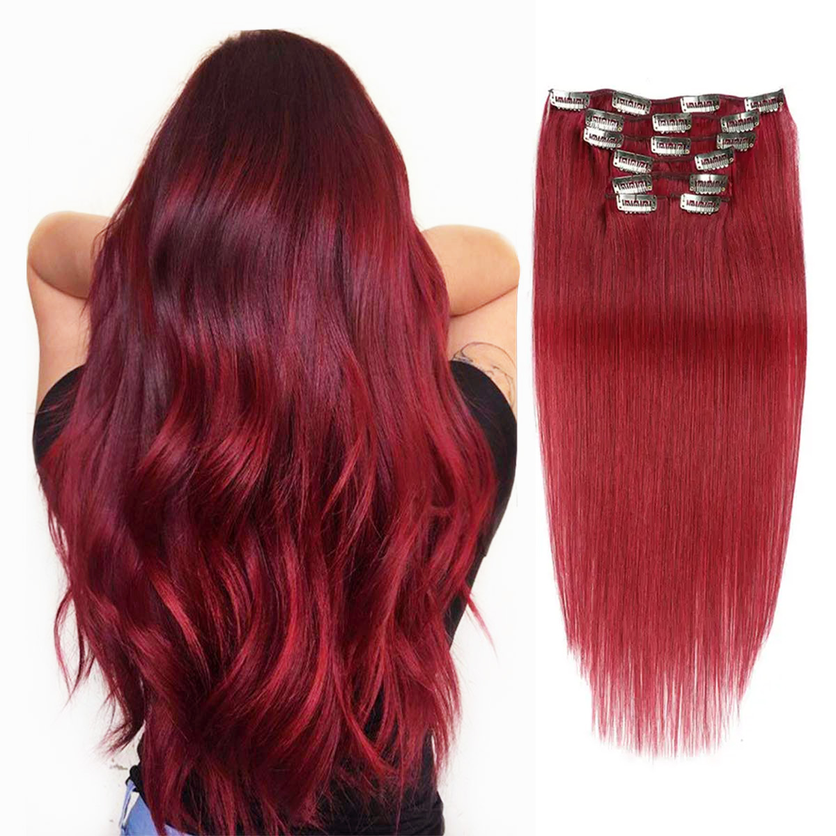 Clip In Hair Extensions Real H - Seamless Clip In Hair Extensions Human Hair ulasan dan harga