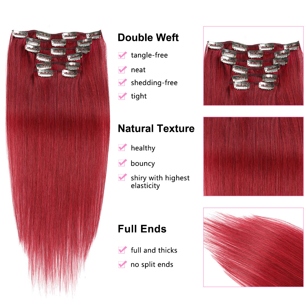 Clip In Hair Extensions Real H - Seamless Clip In Hair Extensions Human Hair ulasan dan harga