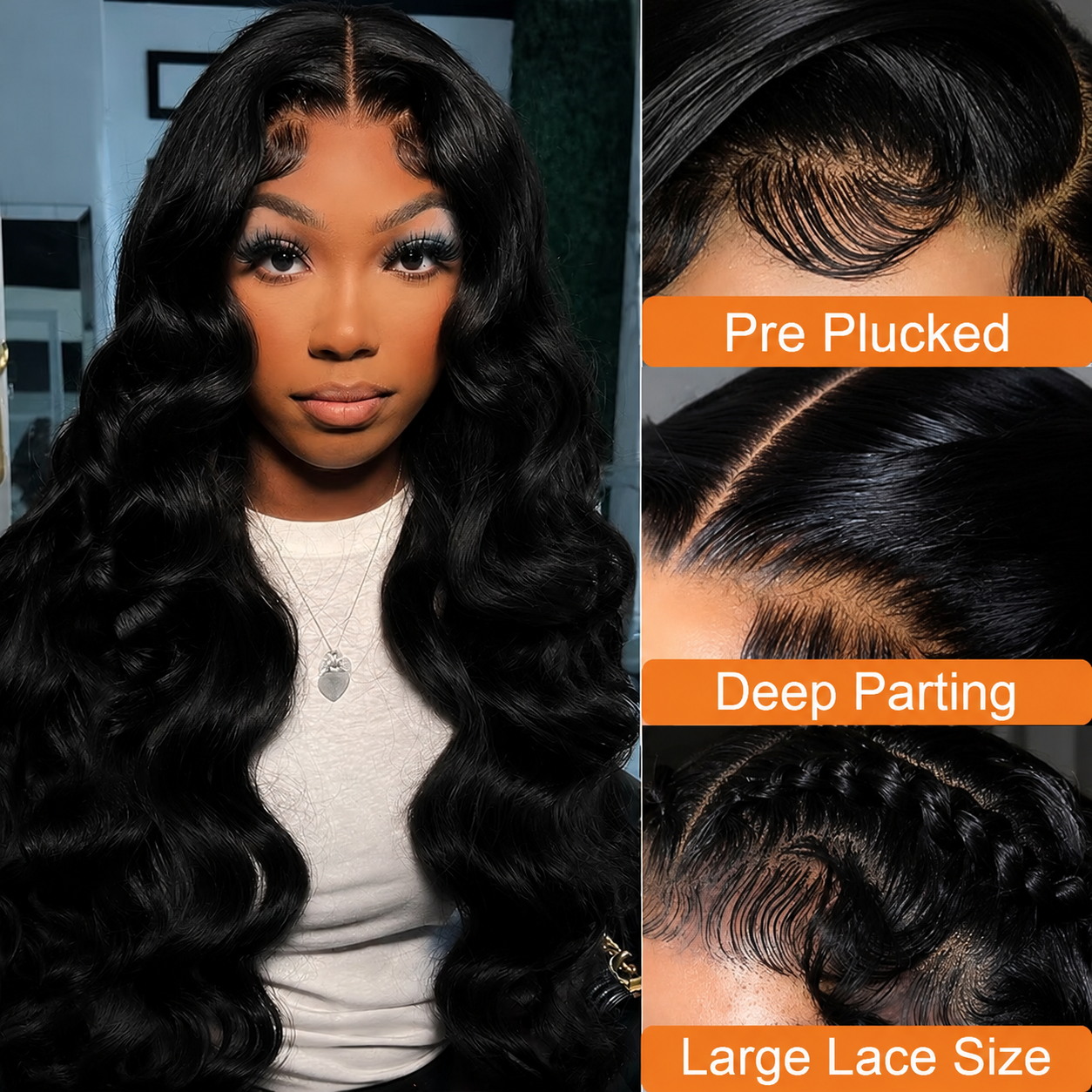 34 inch 13x4 HD Transparent La - Hd Lace Frontal Wig Human Hair Pre Plucked ulasan dan harga