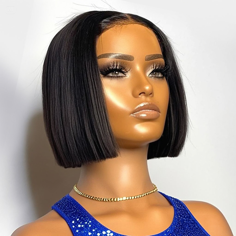 250% Density Straight Short Bo - Pre Parted 13X4 Lace Front Bob Wig ulasan dan harga
