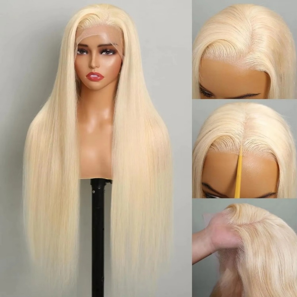 613 Blonde Human Hair Wig HD L - Lace Front Wigs ulasan dan harga