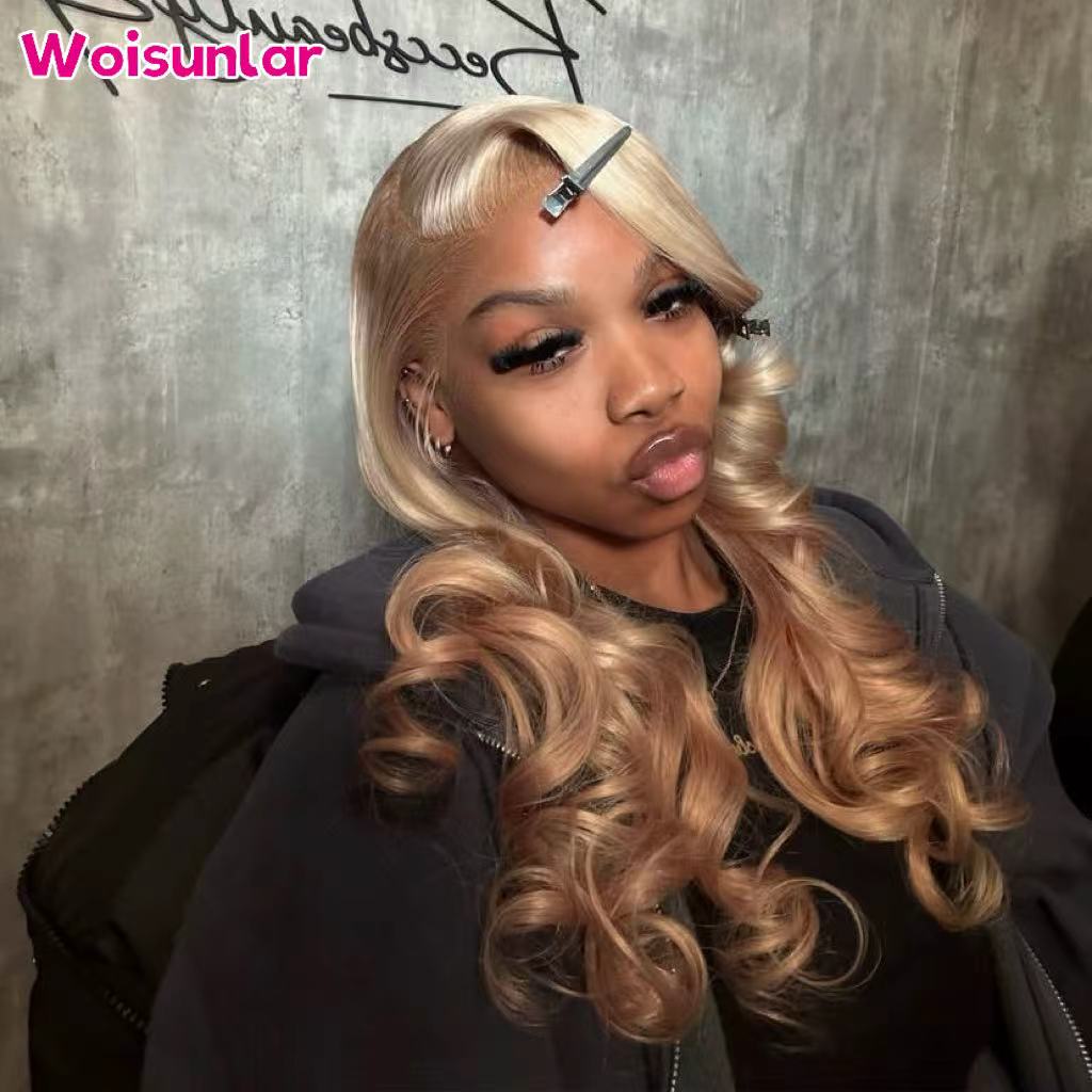 36 inches Ombre 613 and Light  - 613 Blonde Body Wave Lace Front Wig ulasan dan harga