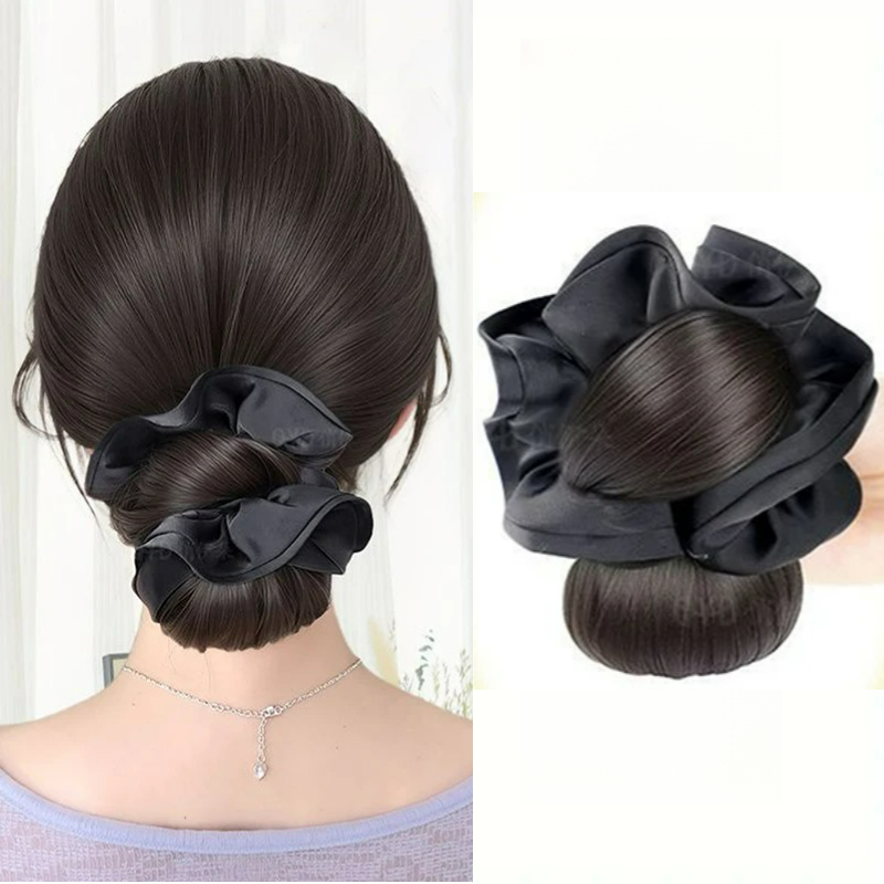 New Synthetic Satin Hair Tie C - Claw Clip Messy Bun Hair Piece ulasan dan harga