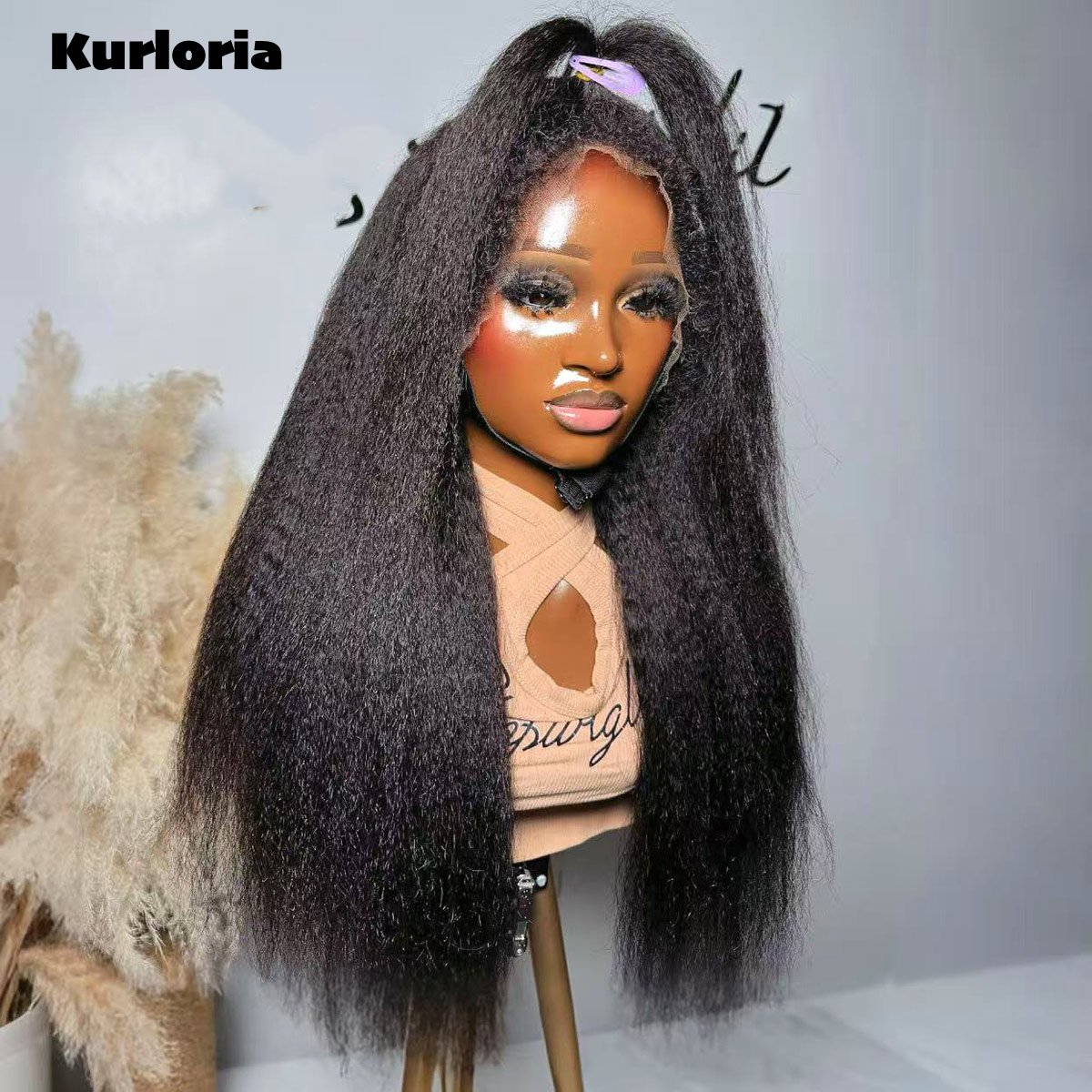 Natural Black 400 Density Kink - Glueless Wear And Go Human Hair Wig ulasan dan harga