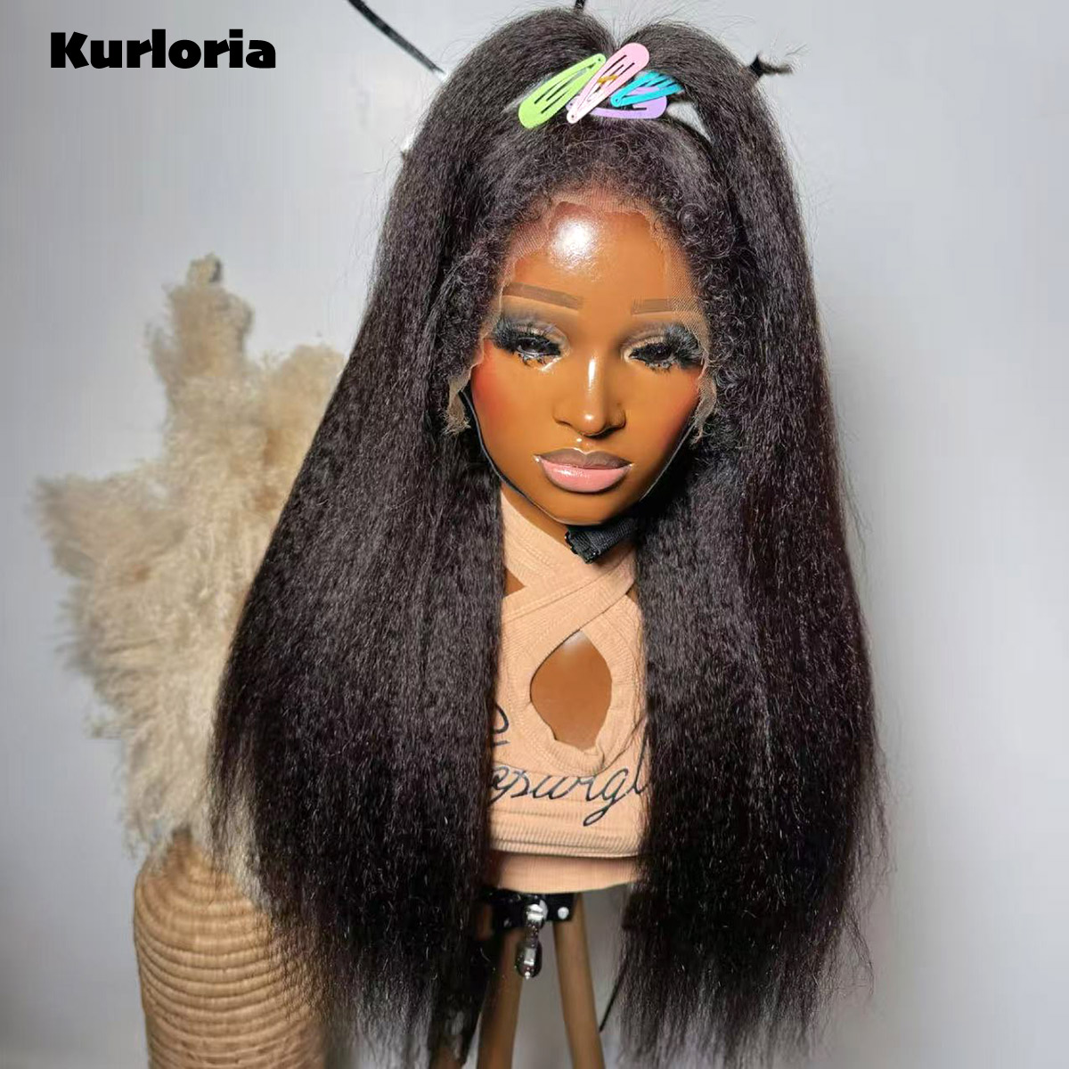 Natural Black 400 Density Kink - Glueless Wear And Go Human Hair Wig ulasan dan harga